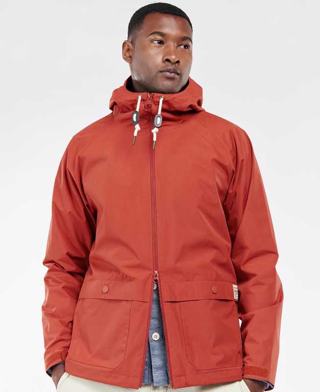 Men's Barbour Begral Showerproof Casual Jackets Red | XDQZ-14370
