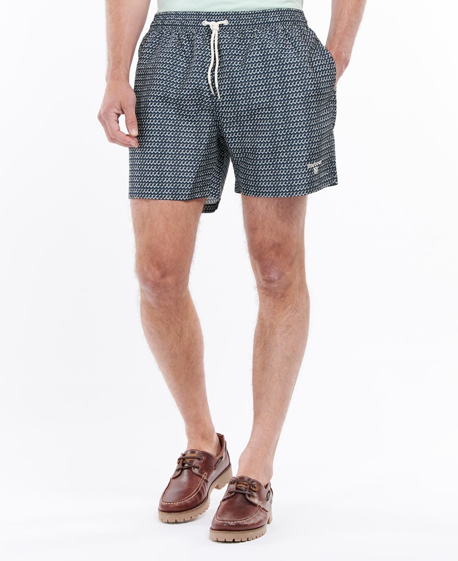 Men's Barbour Diamond Geo Swim Pants Navy | NUYX-79653
