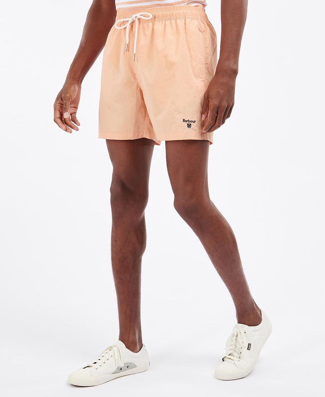 Men's Barbour Essential Logo Swim Pants Orange | RQGN-47108