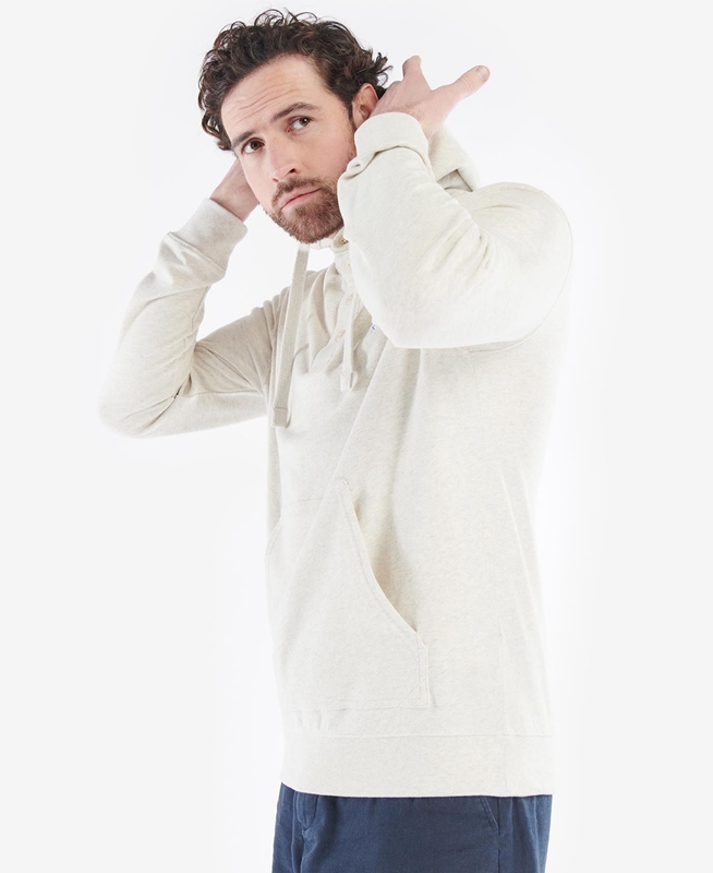 Men's Barbour Hetton Sweatshirts Cream | CAFU-20356