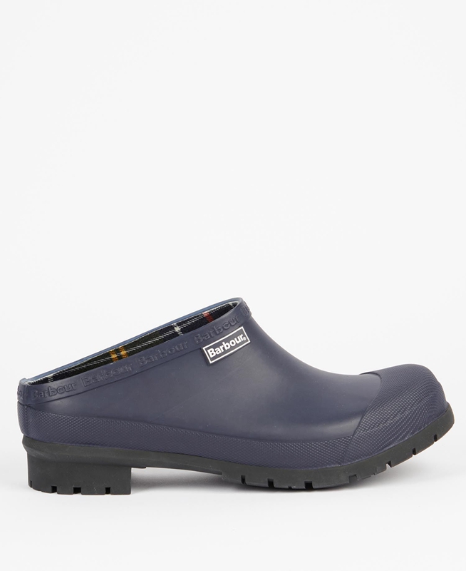 Men's Barbour Quinn Clogs Navy | YRFX-25961