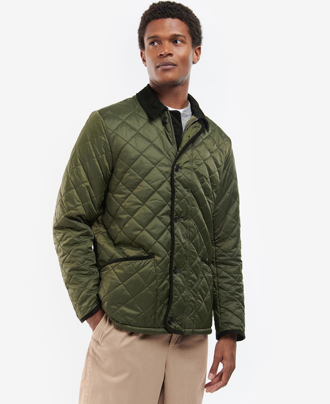 Men's Barbour Winter Liddesdale Quilted Jackets Olive | OAGZ-67402