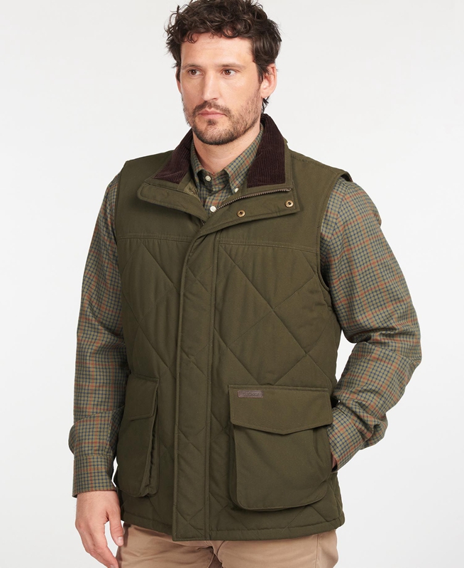 Men's Barbour Winterdale Vest Olive | MNEH-47658
