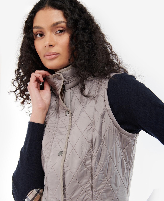 Women's Barbour Cavalry Vest Grey | POEH-58729