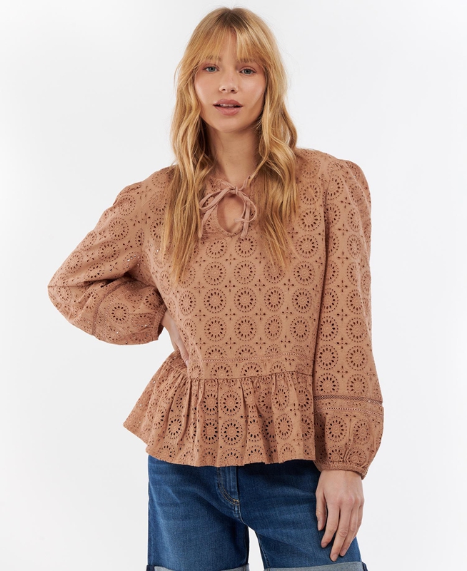 Women's Barbour Cherbury Top Shirts Brown | LSVY-15702