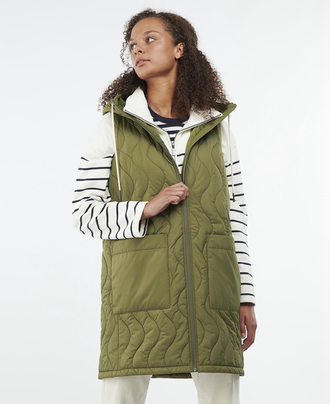 Women's Barbour Guilden Vest Green | CJVO-03682