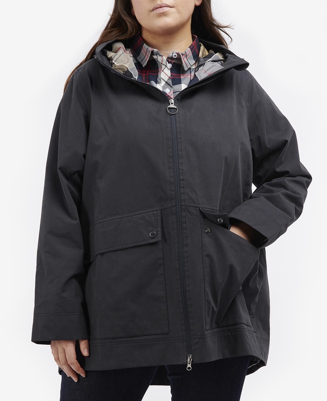 Women's Barbour Plus Armeria Waterproof Jackets Navy | CJFE-07639