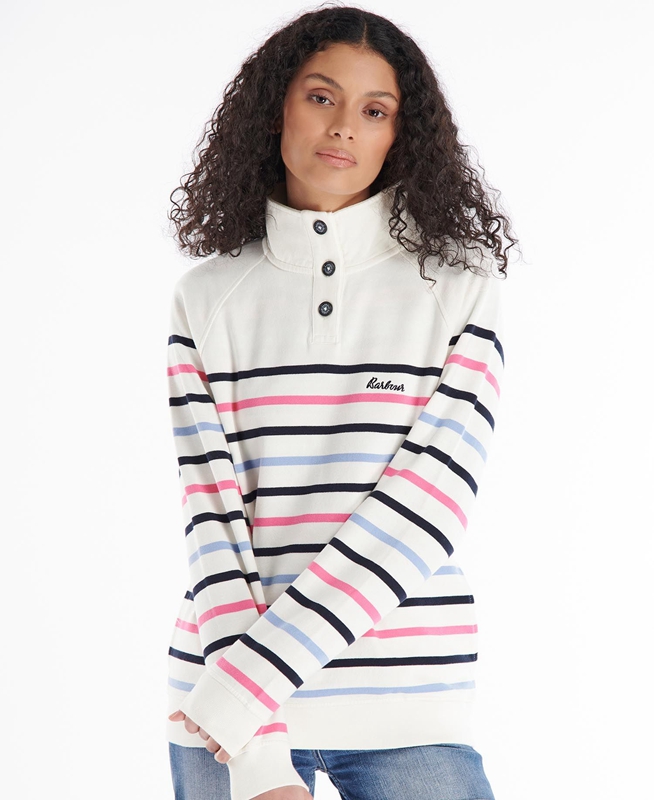 Women's Barbour Spurrey Sweatshirts White | OTFQ-60951
