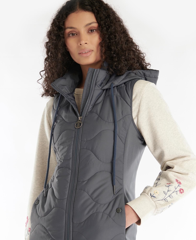 Women's Barbour Thrift Quilted Sweatshirts Grey | KFUX-53074