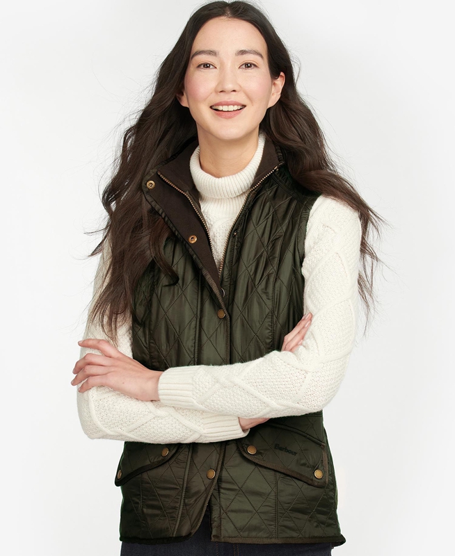 Women's Barbour Weste Cavalry Vest Green | SRZX-09458