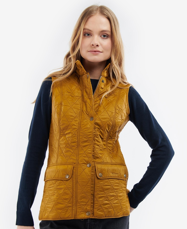 Women's Barbour Wray Vest Orange | DEUS-60298