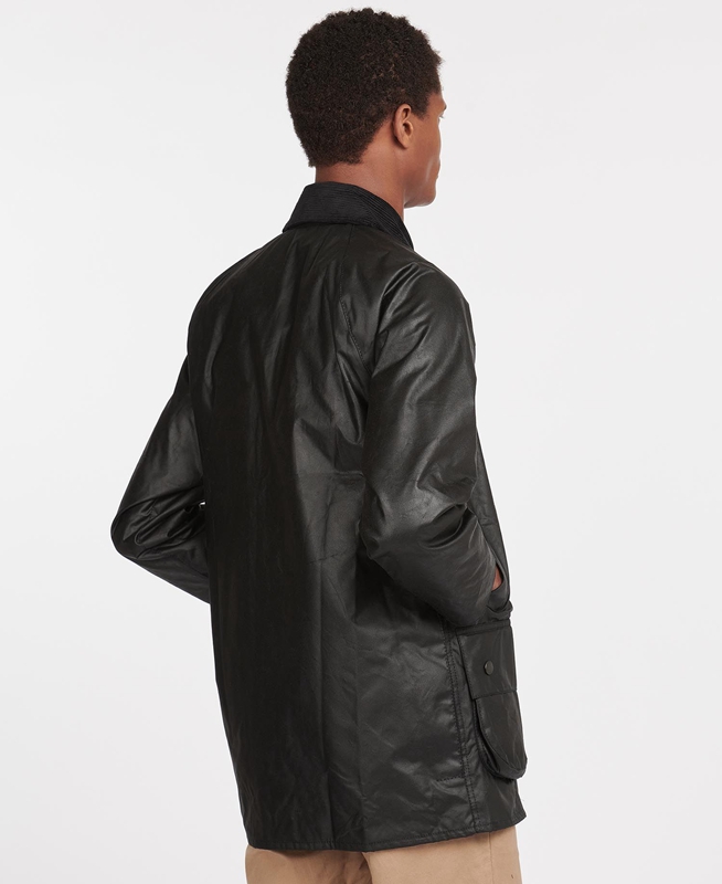 Men's Barbour Beaufort® Waxed Jackets Black | PZCL-63084