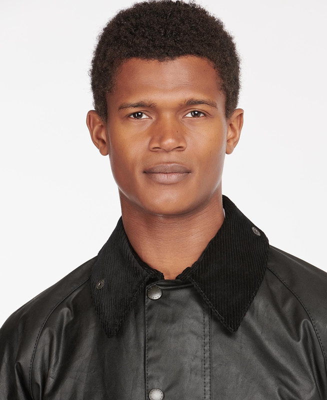 Men's Barbour Beaufort® Waxed Jackets Black | PZCL-63084