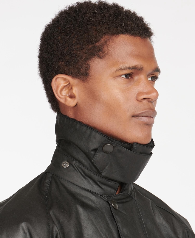 Men's Barbour Beaufort® Waxed Jackets Black | PZCL-63084