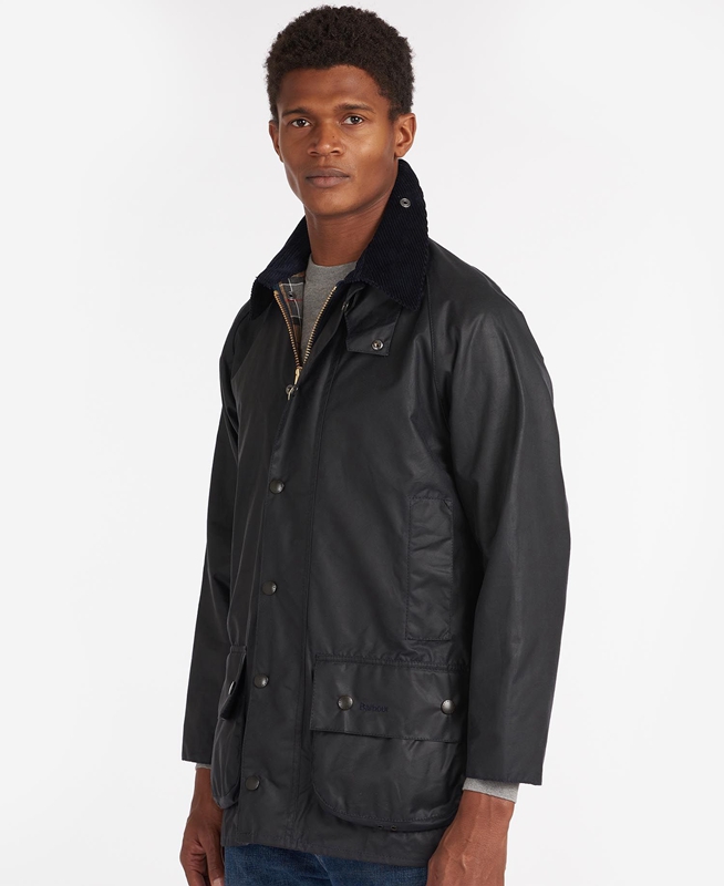 Men\'s Barbour Beaufort® Waxed Jackets Black | TCXR-69248