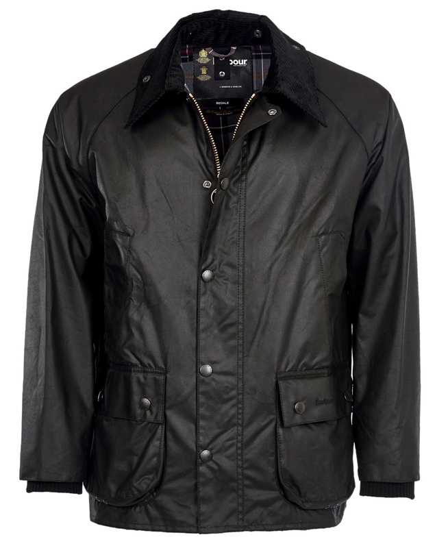 Men's Barbour Bedale® Waxed Jackets Black | EXHW-51460