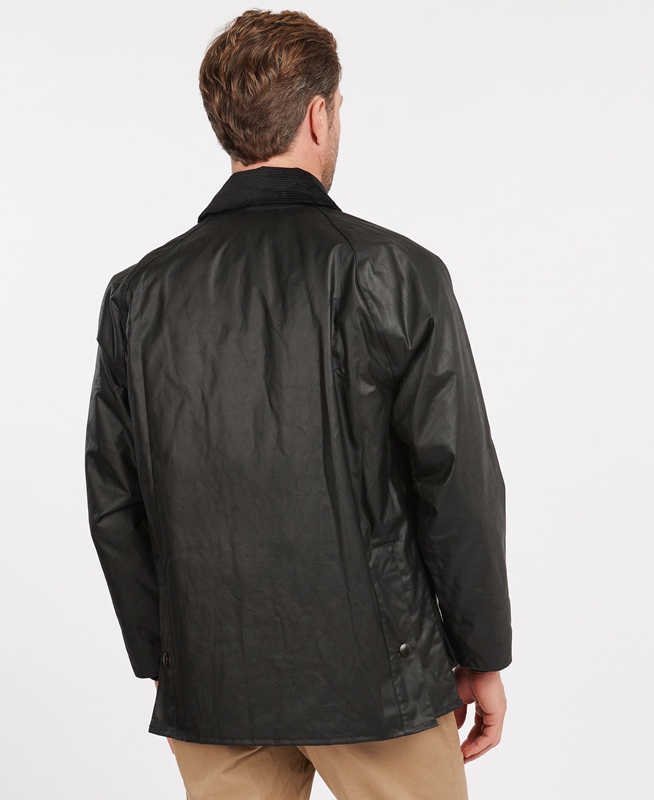 Men's Barbour Bedale® Waxed Jackets Black | EXHW-51460