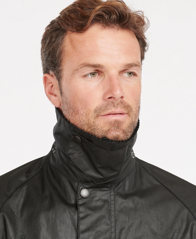Men's Barbour Bedale® Waxed Jackets Black | EXHW-51460
