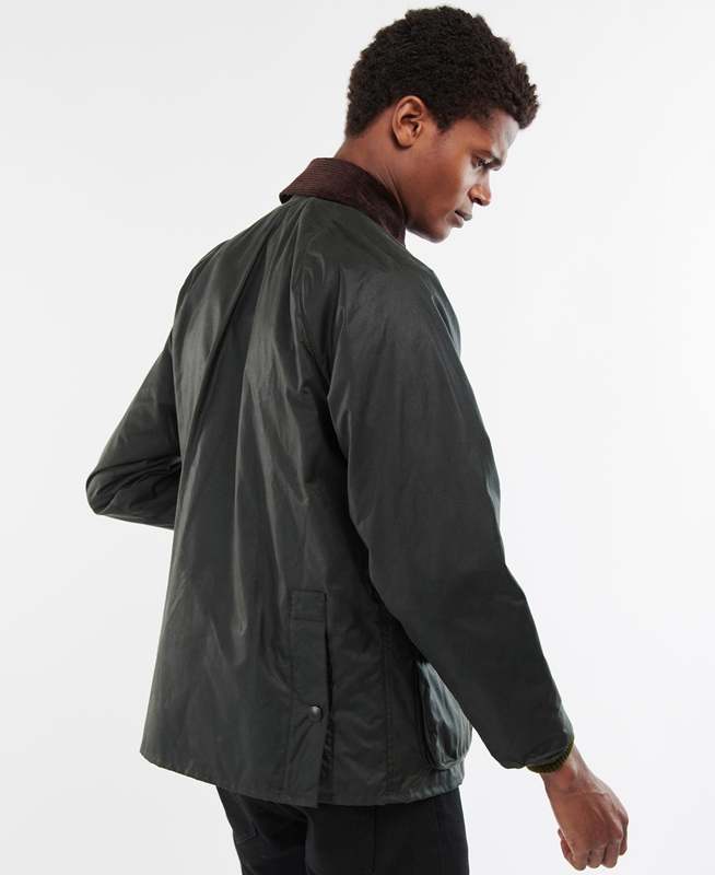 Men's Barbour Bedale® Waxed Jackets Black | UYRB-47023