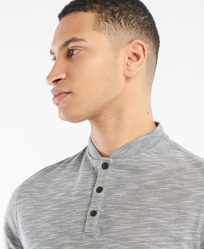 Men's Barbour Belgrave Sport Neck T Shirts Grey | RAWN-40351