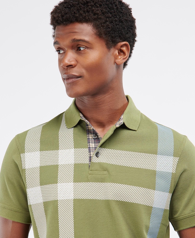 Men\'s Barbour Blaine Polo shirts Green | XLGF-86459