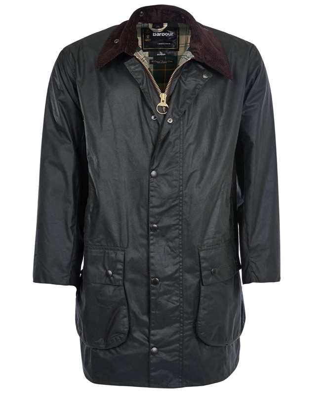 Men's Barbour Border® Waxed Jackets Black | ZVRM-76329