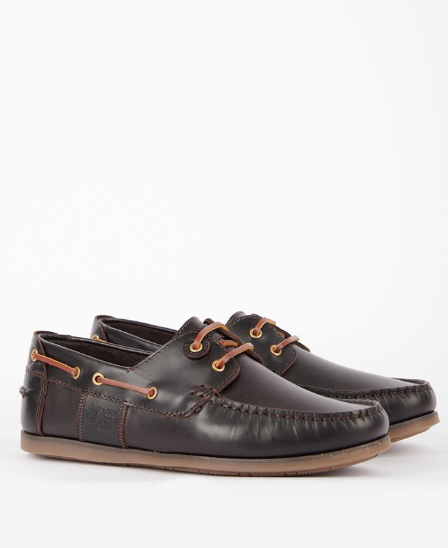Men's Barbour Capstan Loafers Coffee | KHIZ-58379