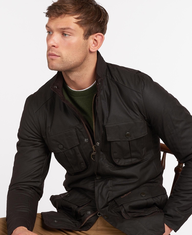 Men\'s Barbour Corbridge Waxed Jackets Black | PVYU-28975