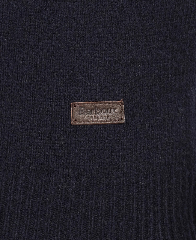 Men's Barbour Essential Patch Half Zip Sweaters Navy | XYWZ-37928