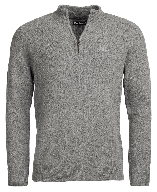 Men's Barbour Essential Tisbury Half Zip Sweaters Grey | HRYW-74203
