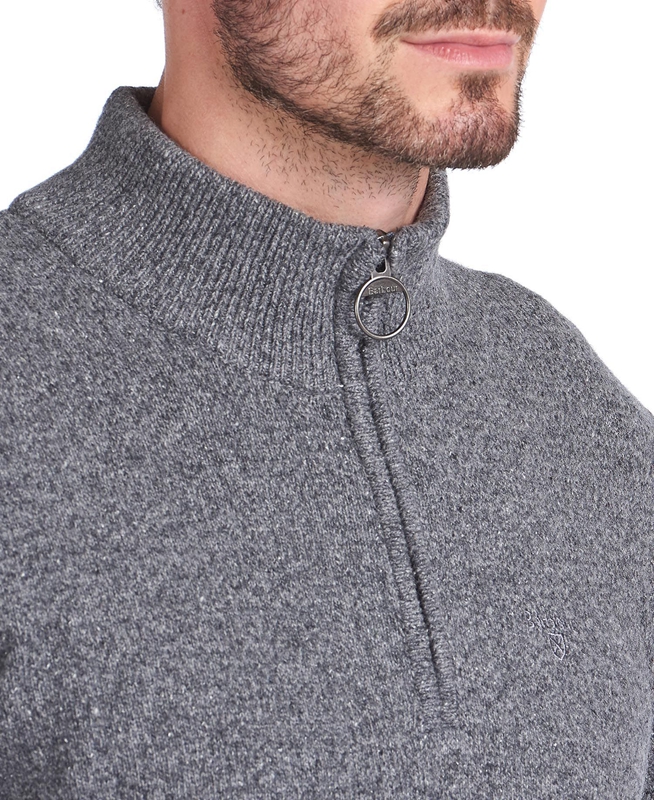 Men's Barbour Essential Tisbury Half Zip Sweaters Grey | HRYW-74203