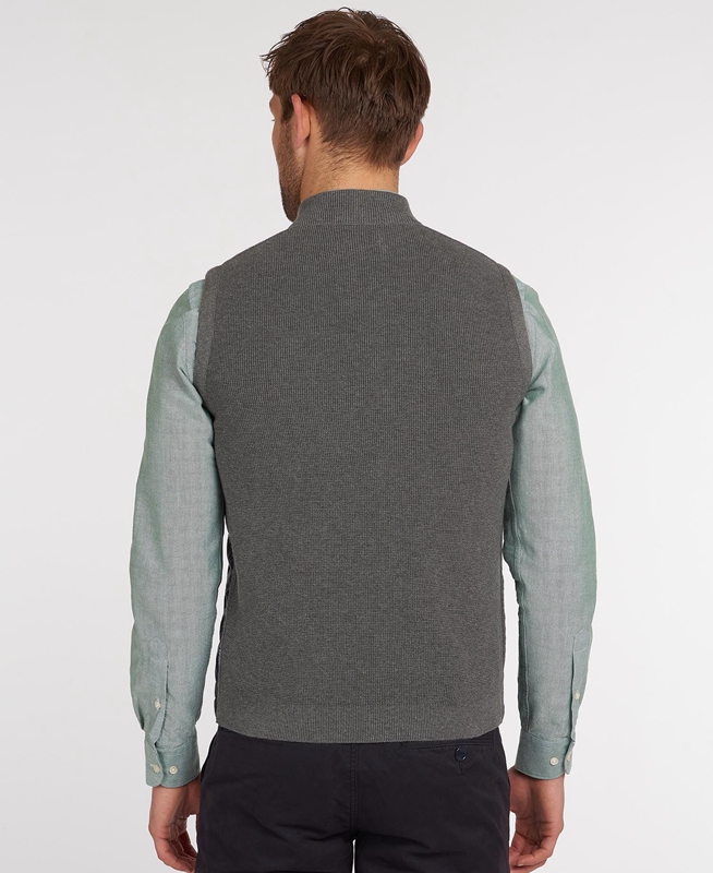 Men's Barbour Essential Vest Grey | EOTY-49802