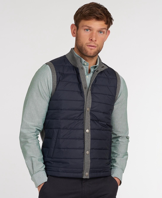 Men\'s Barbour Essential Vest Grey | EOTY-49802