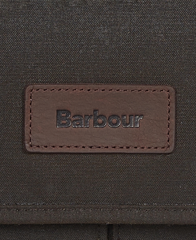 Men's Barbour Essential Wax Messenger Bags Olive | TMDG-35948