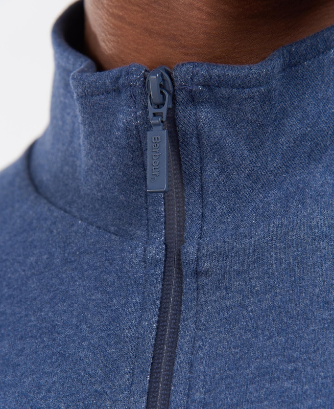 Men's Barbour Explorer Shotley Half Zip Sweatshirts Blue | WLOB-01782