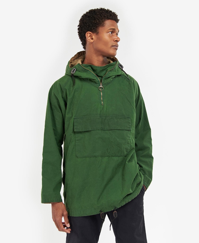 Men's Barbour Explorer Twig Pullover Casual Jackets Green | GZYF-12067