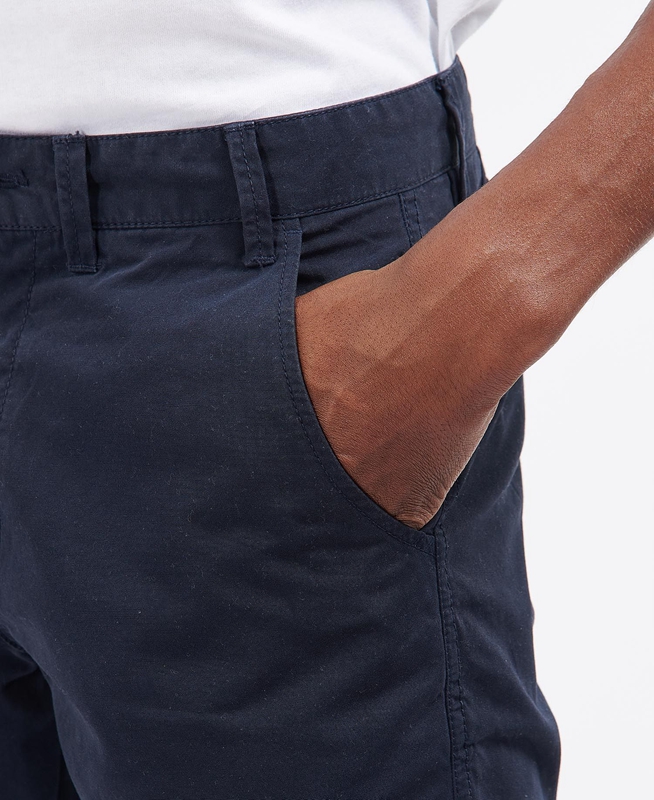 Men's Barbour Glendale Chino Pants Navy | YKSP-62154