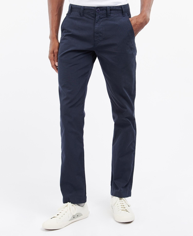 Men\'s Barbour Glendale Chino Pants Navy | YKSP-62154