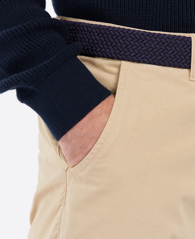 Men's Barbour Glendale Short Pants Beige | BXFR-59287