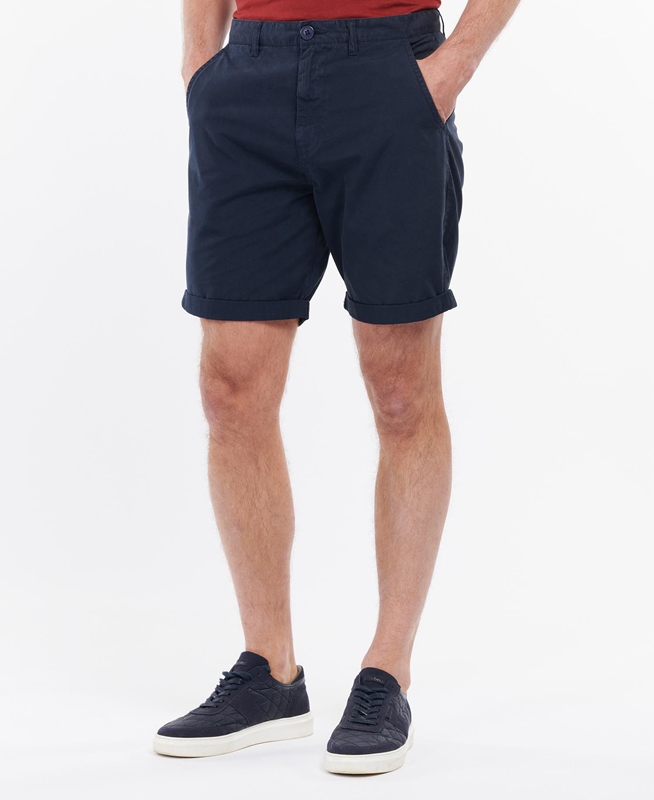 Men\'s Barbour Glendale Short Pants Navy | ELFX-31860