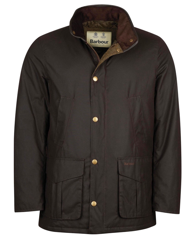 Men's Barbour Hereford Waxed Jackets Brown | DQSZ-30978