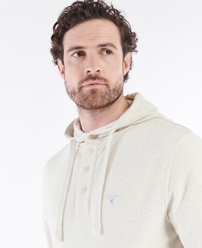 Men's Barbour Hetton Sweatshirts Cream | CAFU-20356