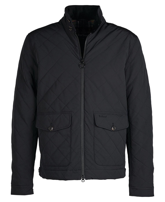 Men's Barbour Hitchen Quilted Jackets Black | CGYE-10963
