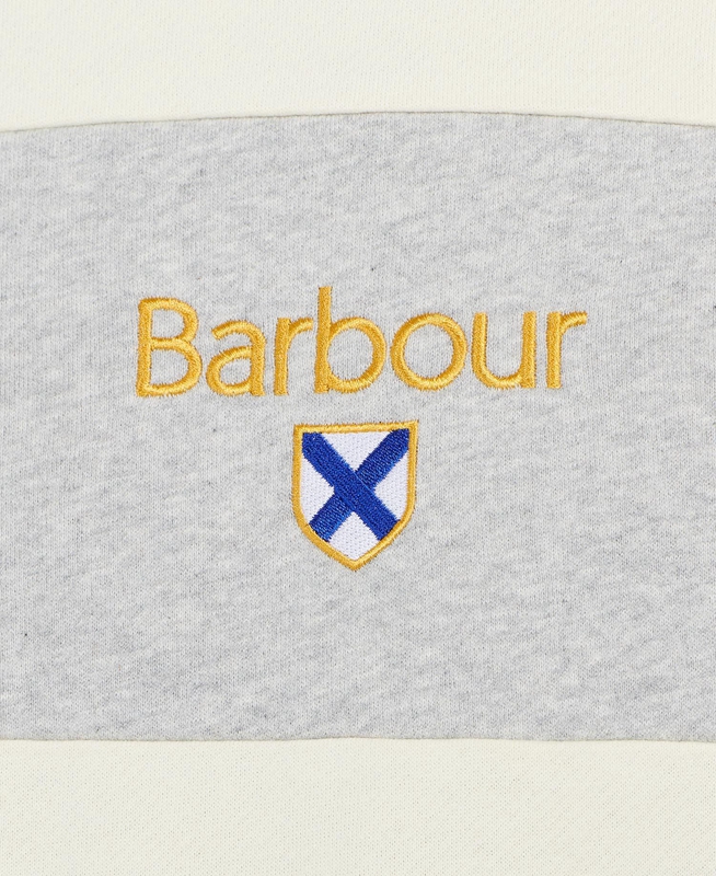 Men's Barbour Honour Panel Crew Sweatshirts Beige | GOUJ-15849