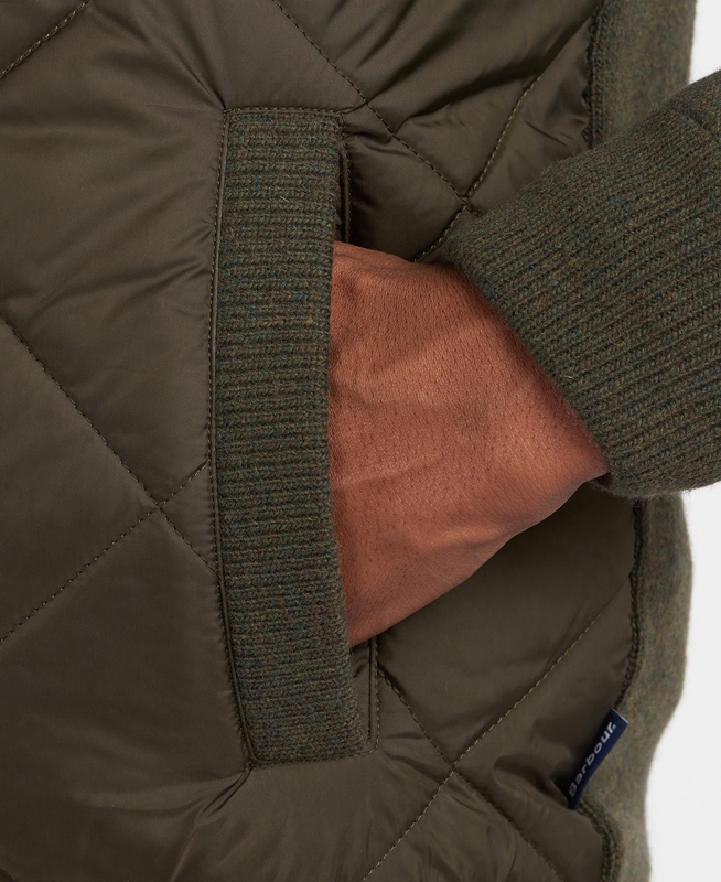 Men's Barbour Jacke Arch Diamond Quilt Knit Sweaters Olive | CLHZ-64973