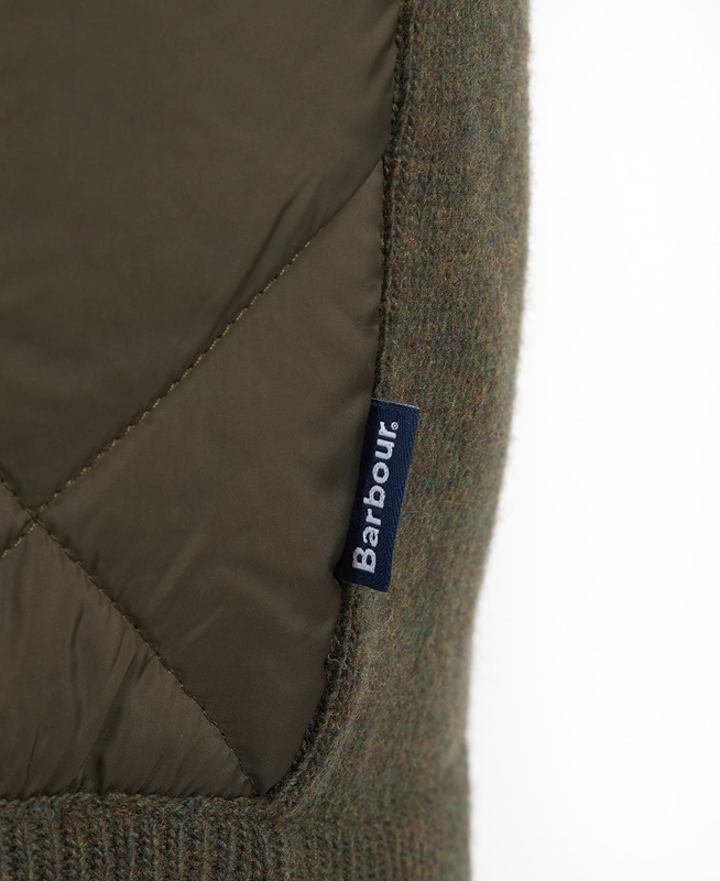 Men's Barbour Jacke Arch Diamond Quilt Knit Sweaters Olive | CLHZ-64973