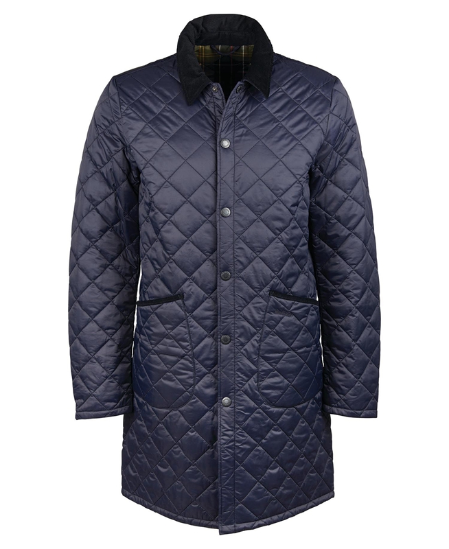 Men's Barbour Long Liddesdale Quilted Jackets Navy | YUJW-12083