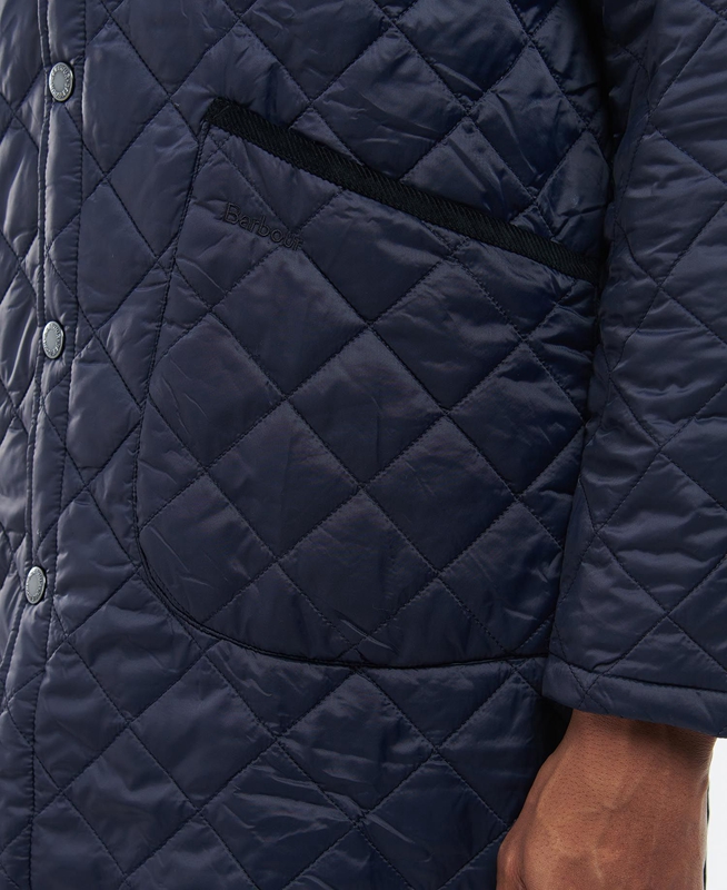 Men's Barbour Long Liddesdale Quilted Jackets Navy | YUJW-12083
