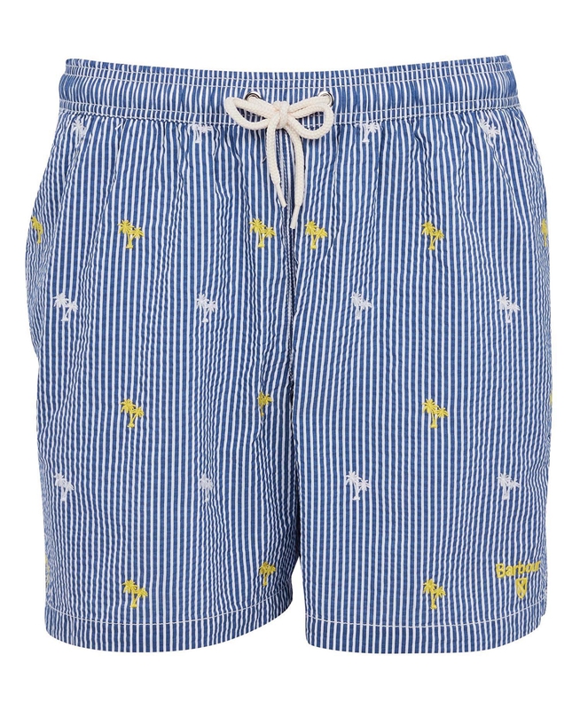 Men's Barbour Palm Stripe Swim Pants Navy | QLCU-18470
