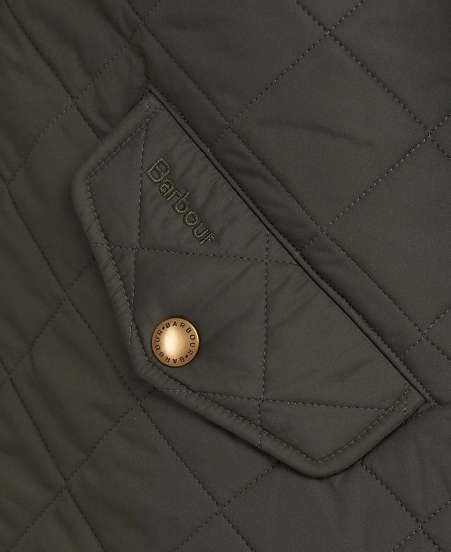Men's Barbour Powell Quilted Jackets Olive | MXIS-96350